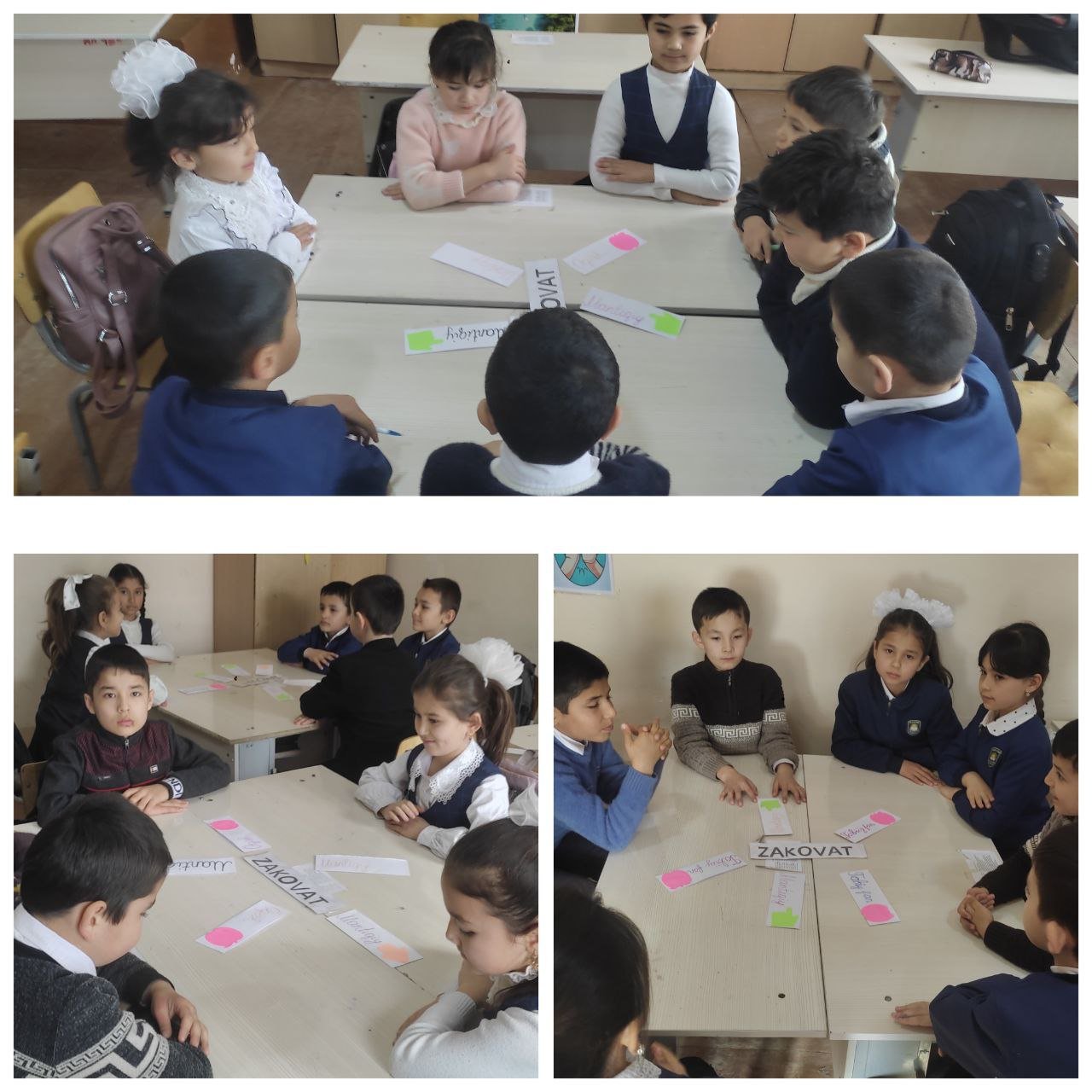 Mavzuni mustahkamlash maqsadida boshlang`ich sinflar o`rtasida Zakovat o`yini tashkillashtirildi.